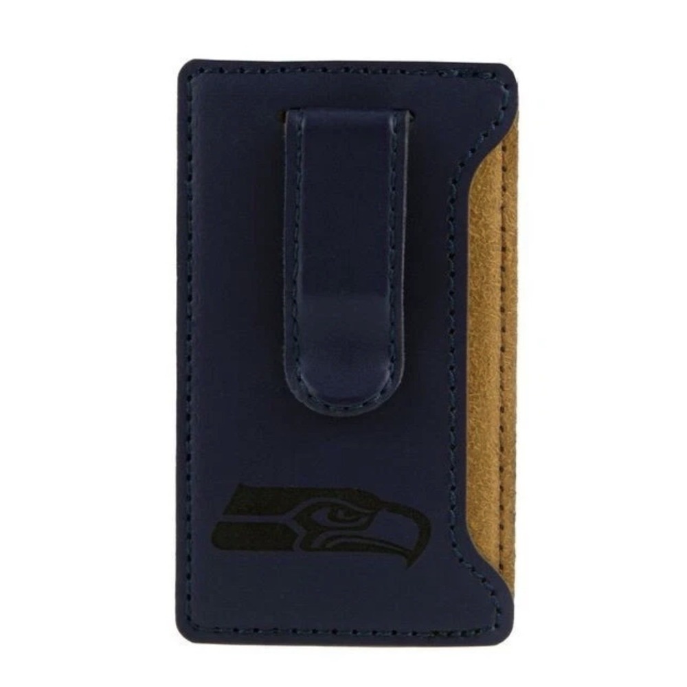 NFL Seattle Seahawks Leather Stick-on Wallet Money Clip For Phones